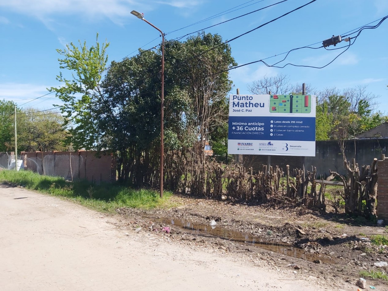 LOTES - "PUNTO MATHEU" - JOSE C. PAZ - PREVENTA EXCLUSIVA