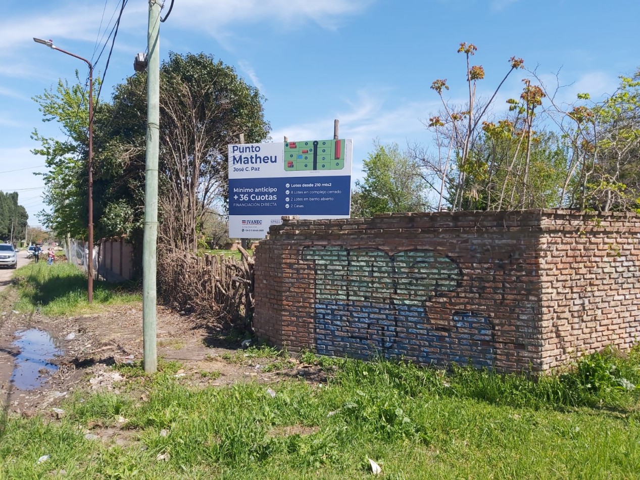 LOTES - "PUNTO MATHEU" - JOSE C. PAZ - PREVENTA EXCLUSIVA