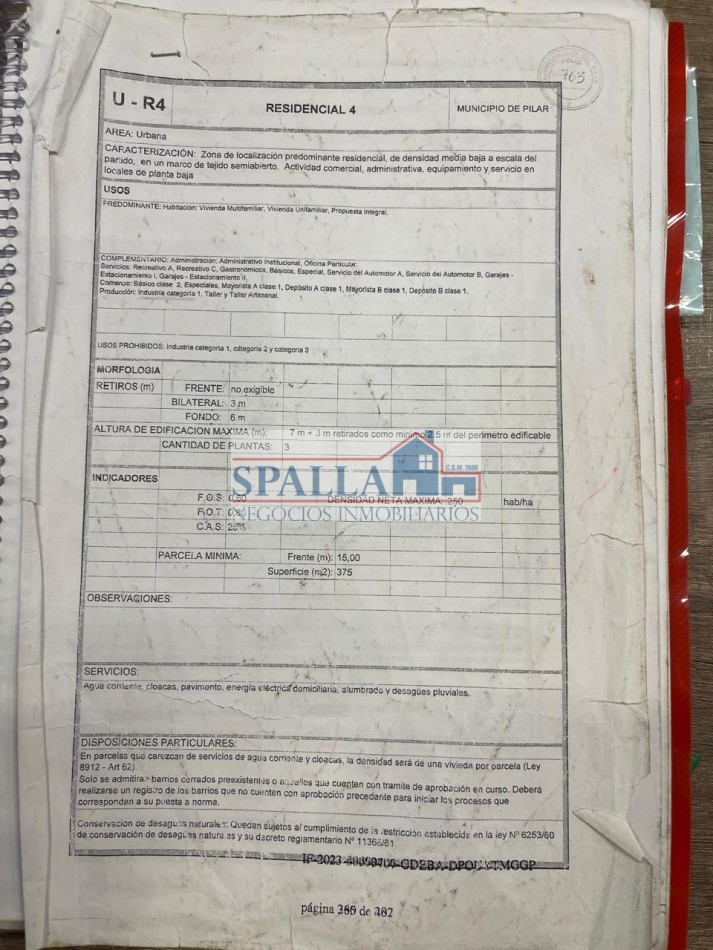 VENTA LOTE BARRIO ABIERTO LAS NAZARENAS PILAR APTO CREDITO - ZONIFICACION U - R4