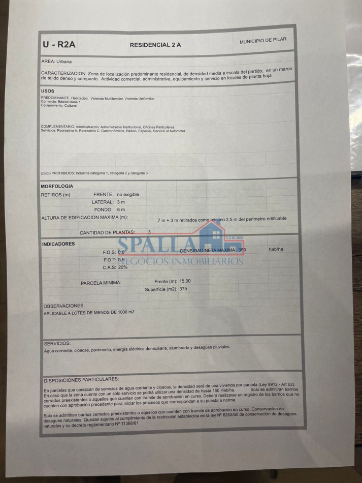 LOTE EN PILAR CENTRO EXCELENTE UBICACION ZONIFICACION UR2A - APTO CREDITO